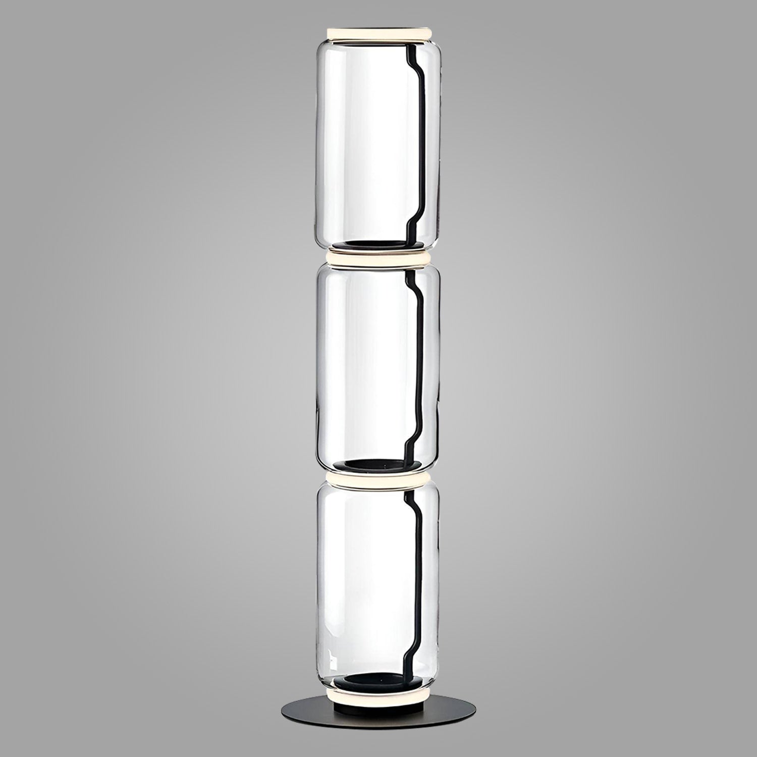 Luminous Columnar Glass Tower Floor lamp