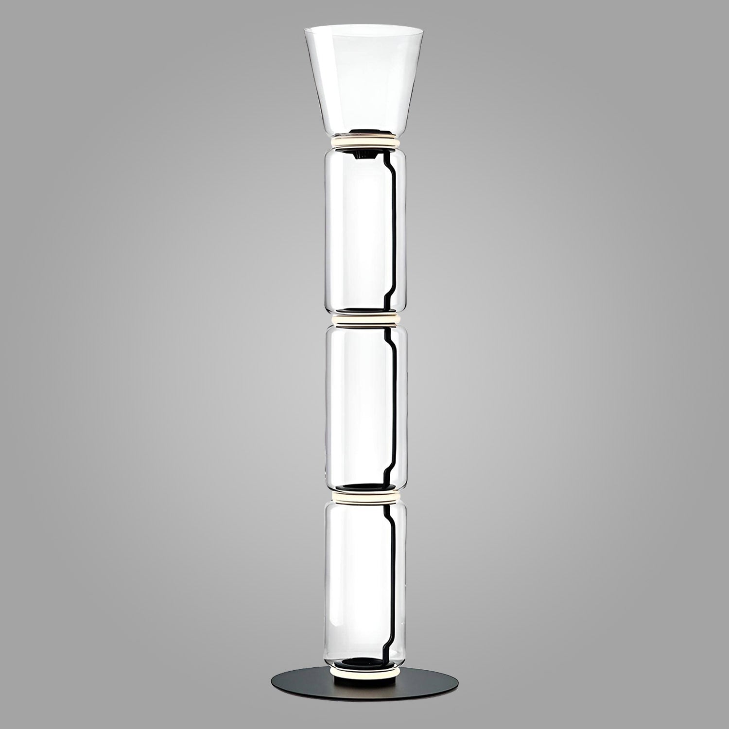 Luminous Columnar Glass Tower Floor lamp