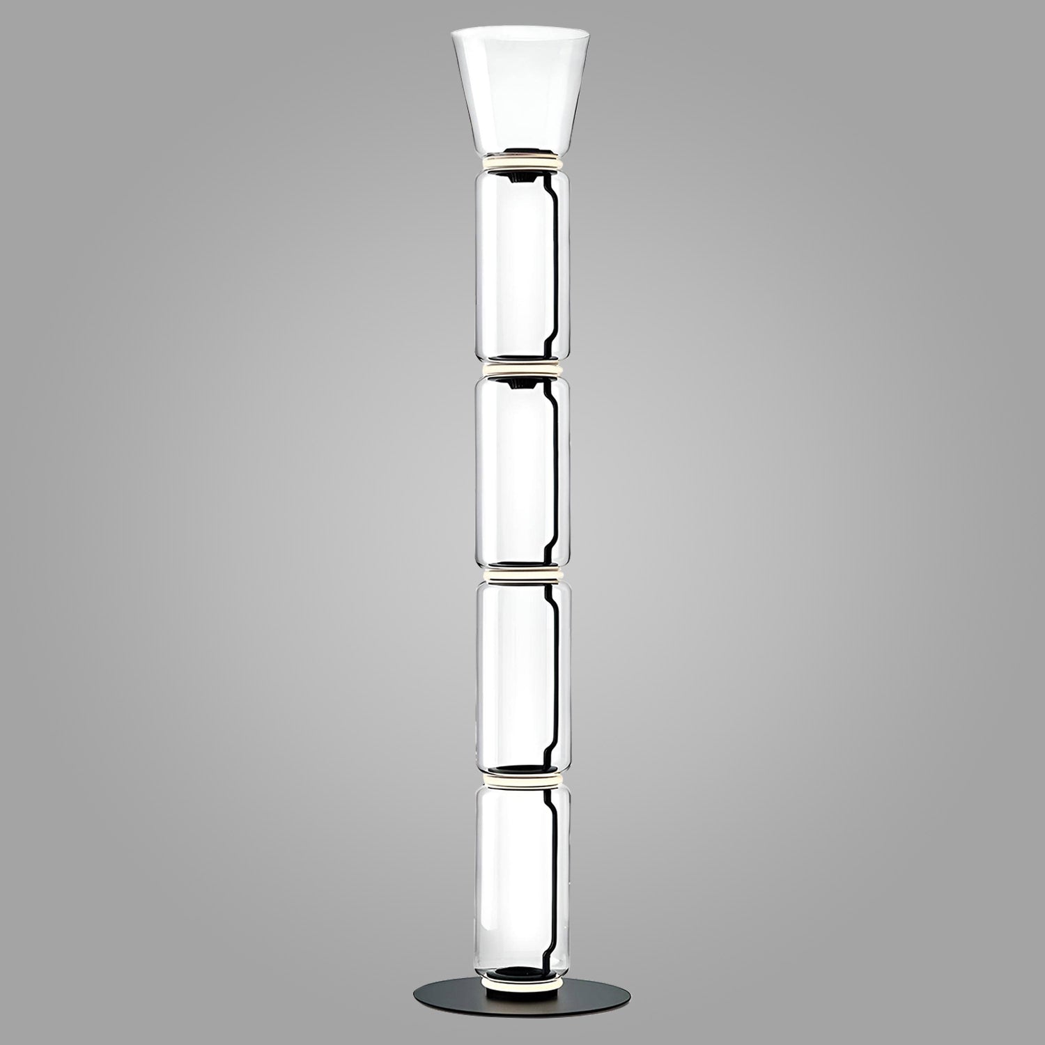 Luminous Columnar Glass Tower Floor lamp