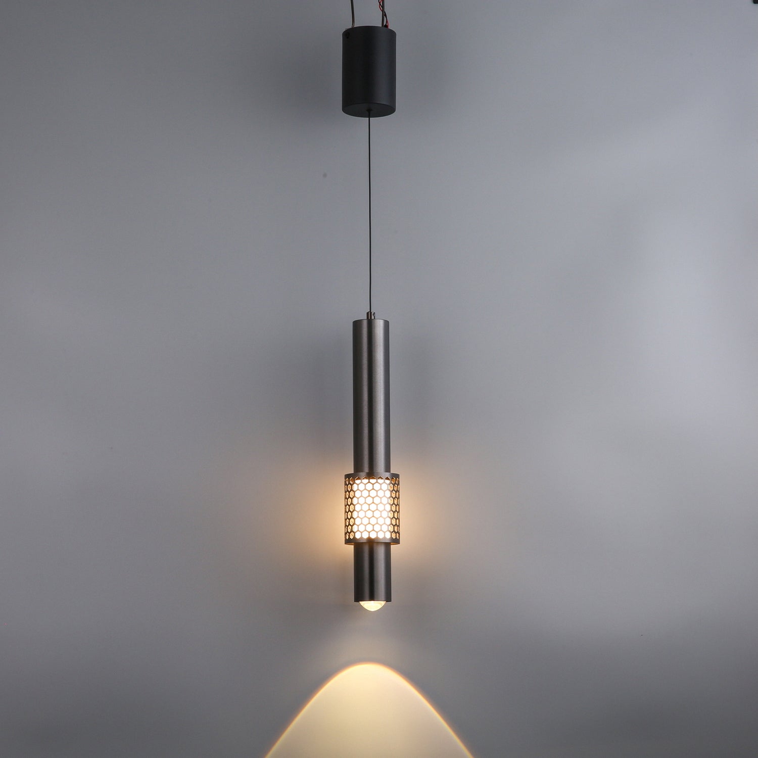 Cylindrical Hollow Mesh Pendant Light