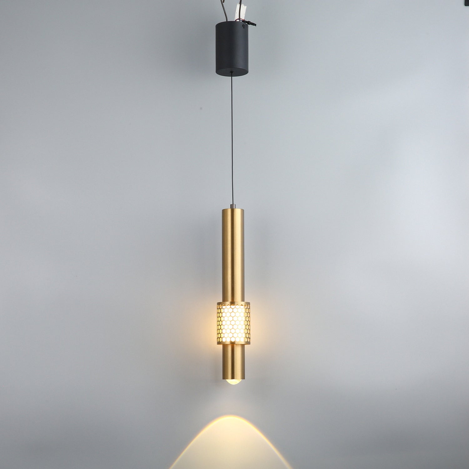 Cylindrical Hollow Mesh Pendant Light