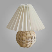 Natural Weave Pleated Table Lamp