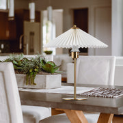 Golden Radiance Pleated Table Lamp