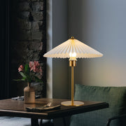 Golden Radiance Pleated Table Lamp