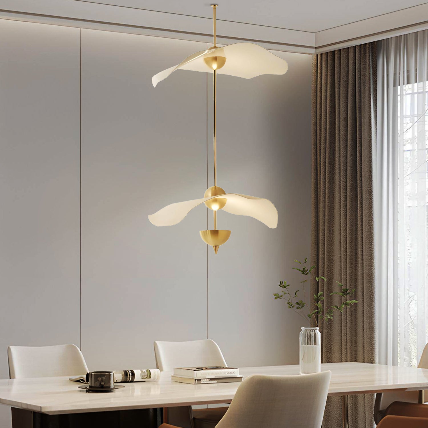 Envolee Double Biscuit Pendant Light