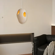 Hand-Built White Pendant Lamp