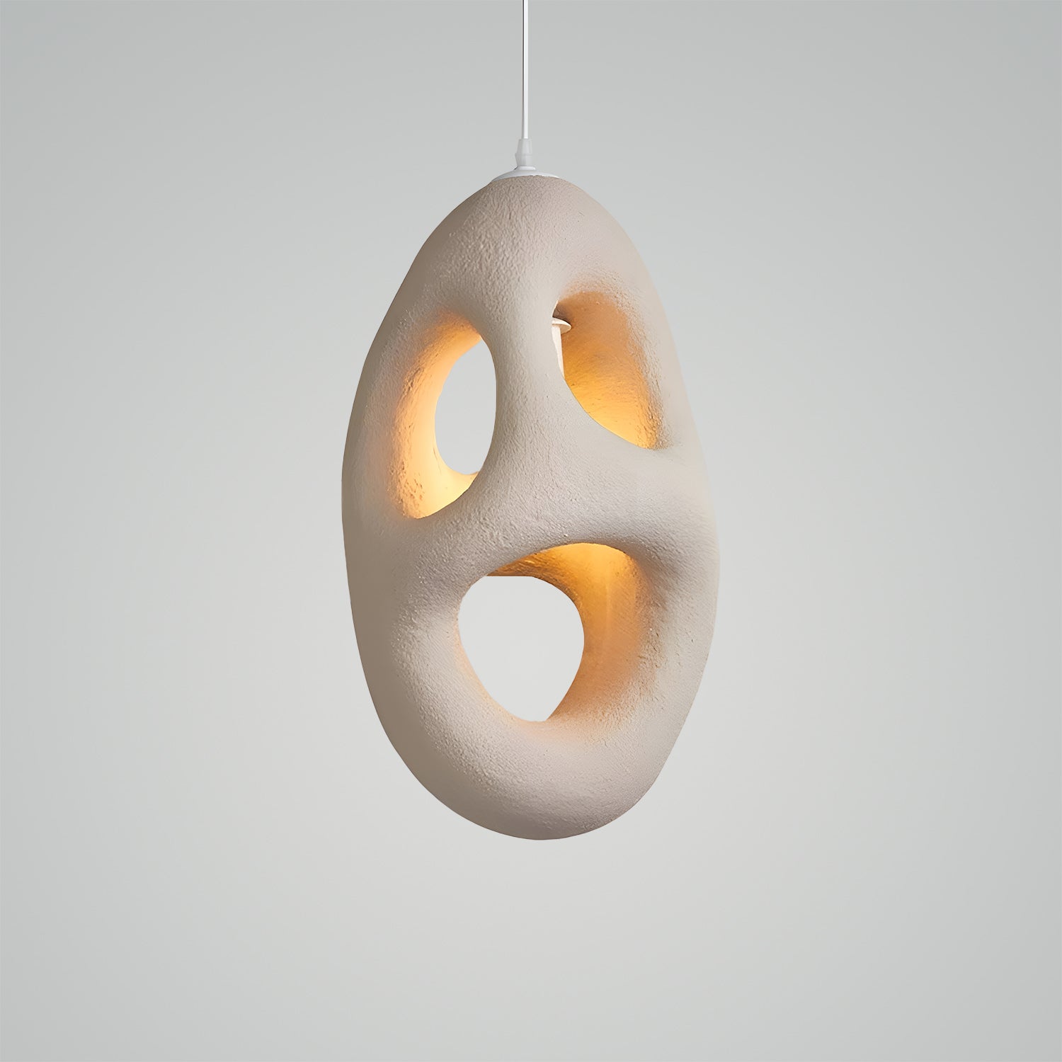 Hand-Built White Pendant Lamp