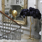 Ostrich Feather Brass Floor Lamp