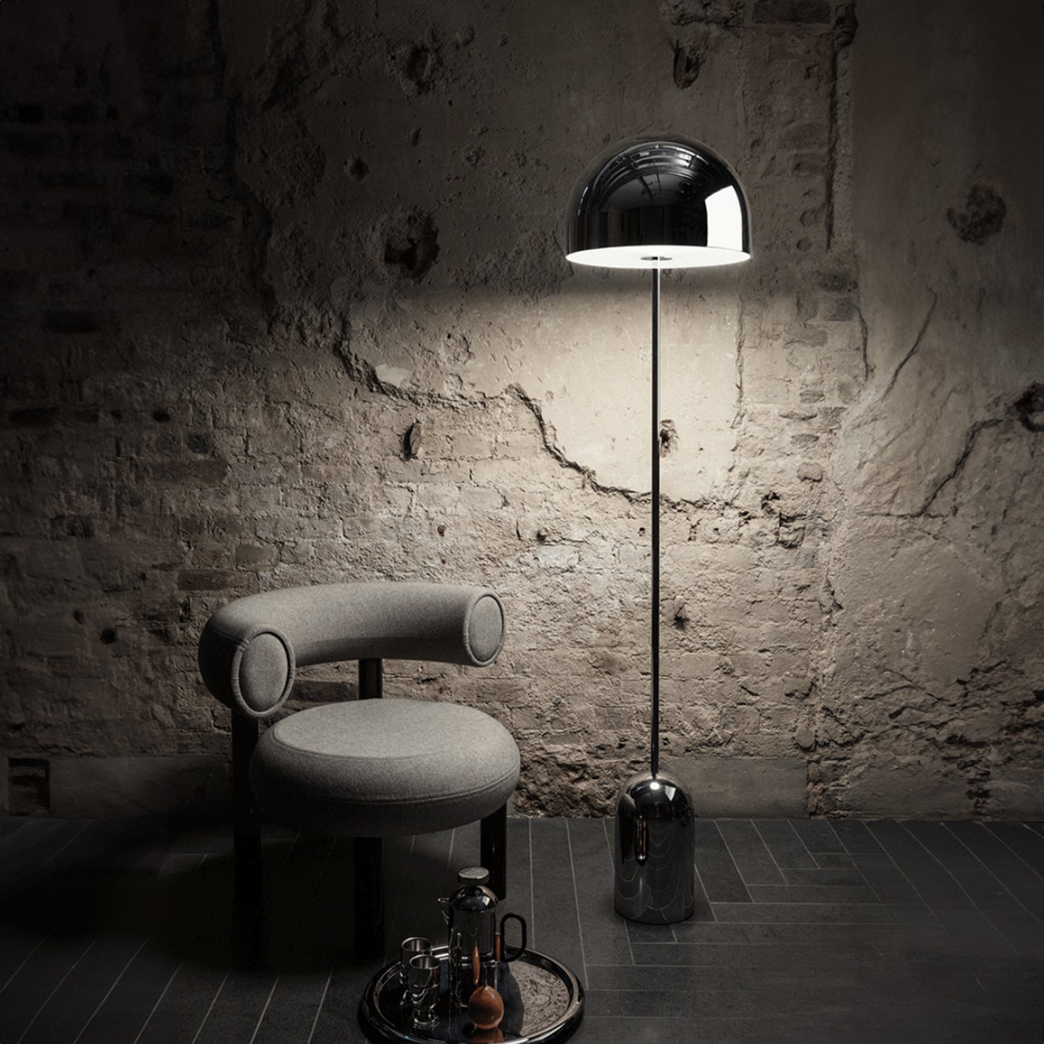 Bell Floor Lamp - Silver Sphere Luminaire Floor lamp