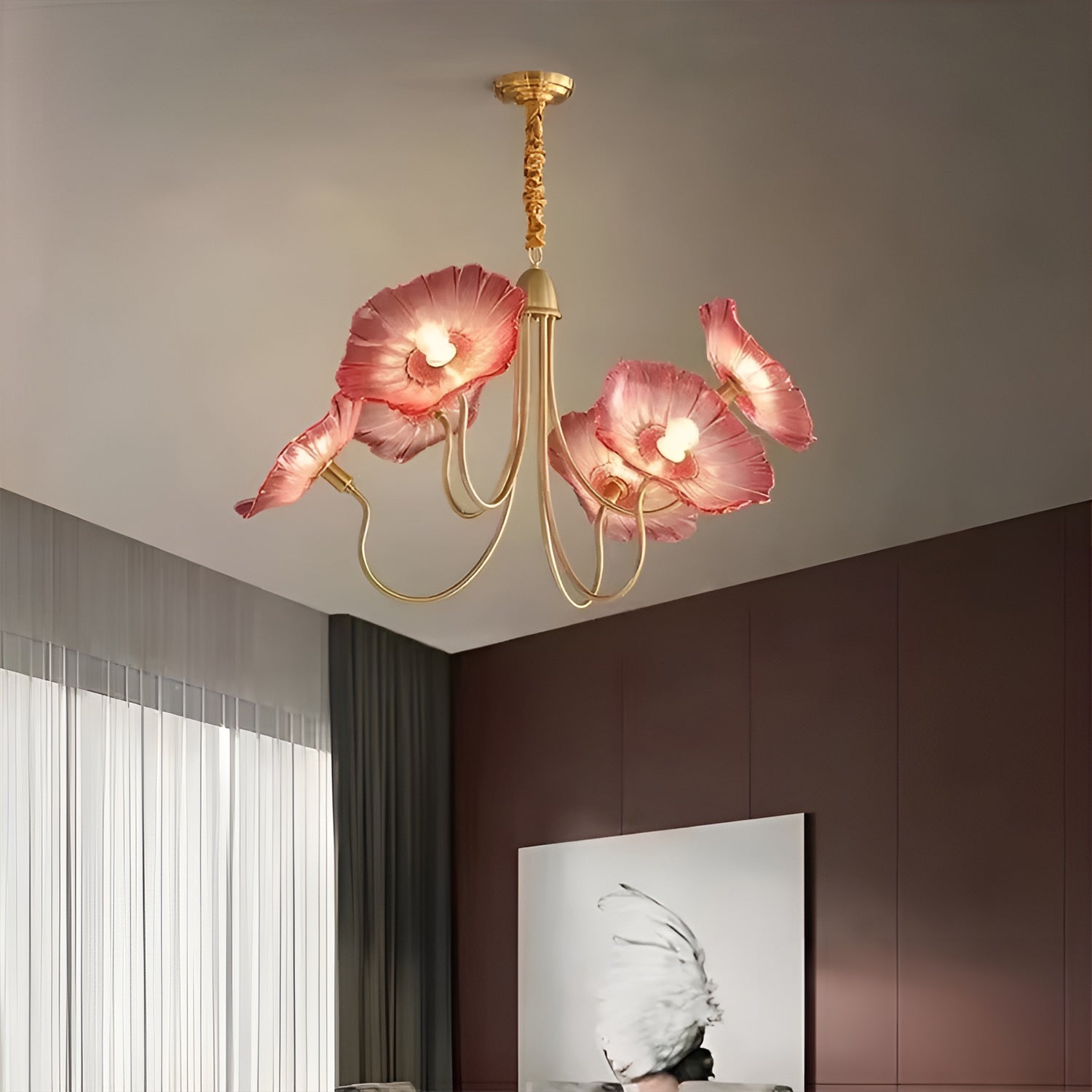 Lotus Leaf Glass Chandelier