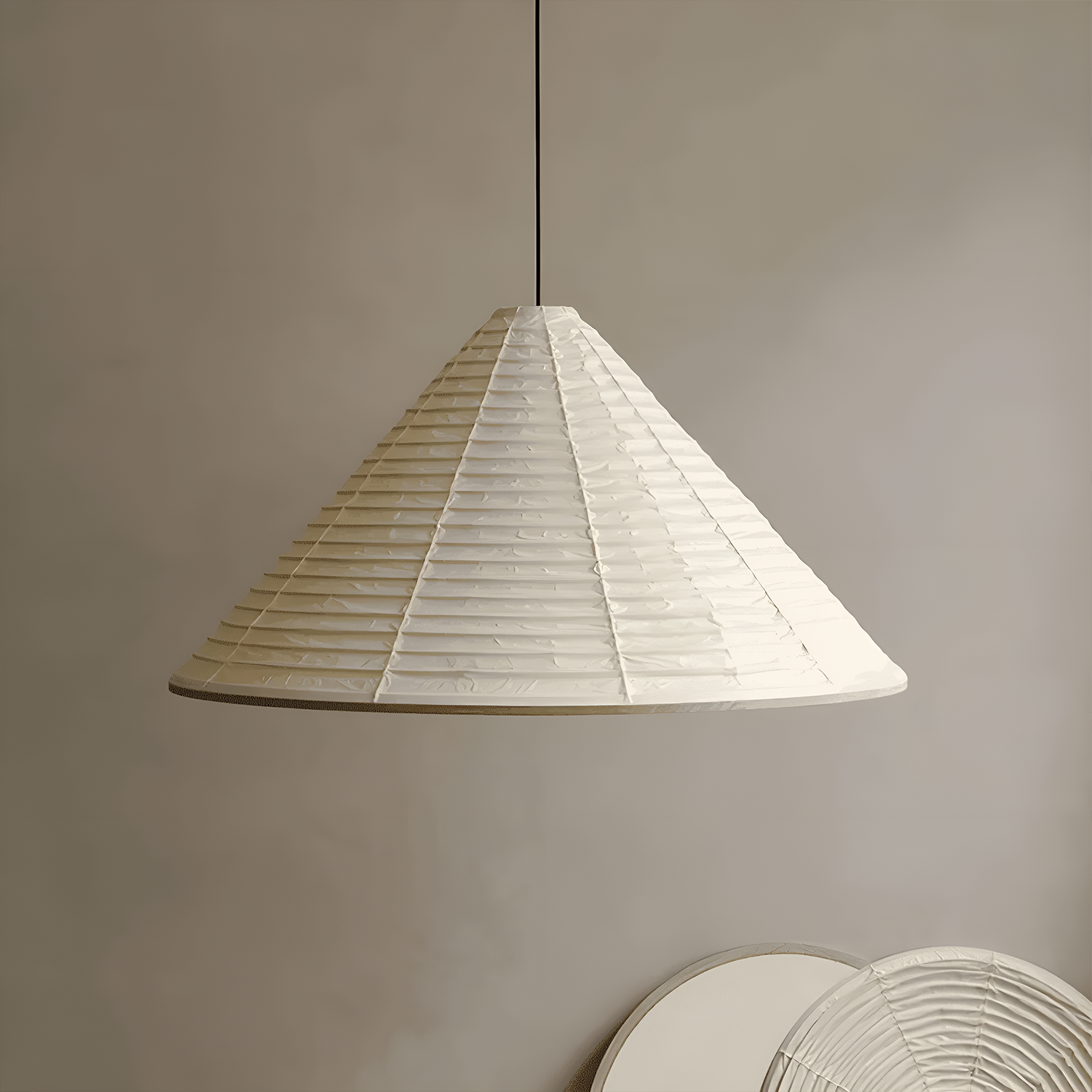 Washi Paper Pyramid Pendant Lamp