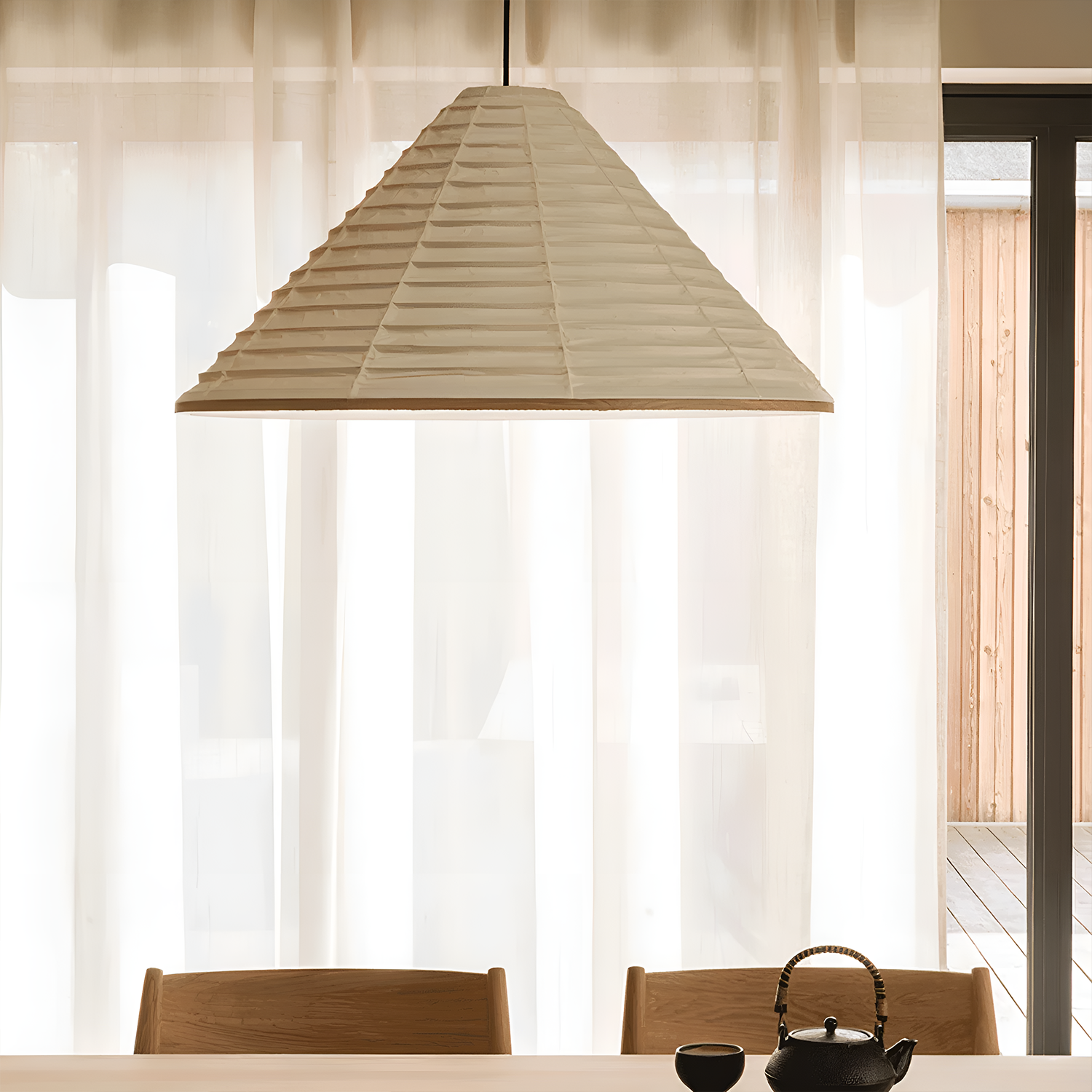 Washi Paper Pyramid Pendant Lamp