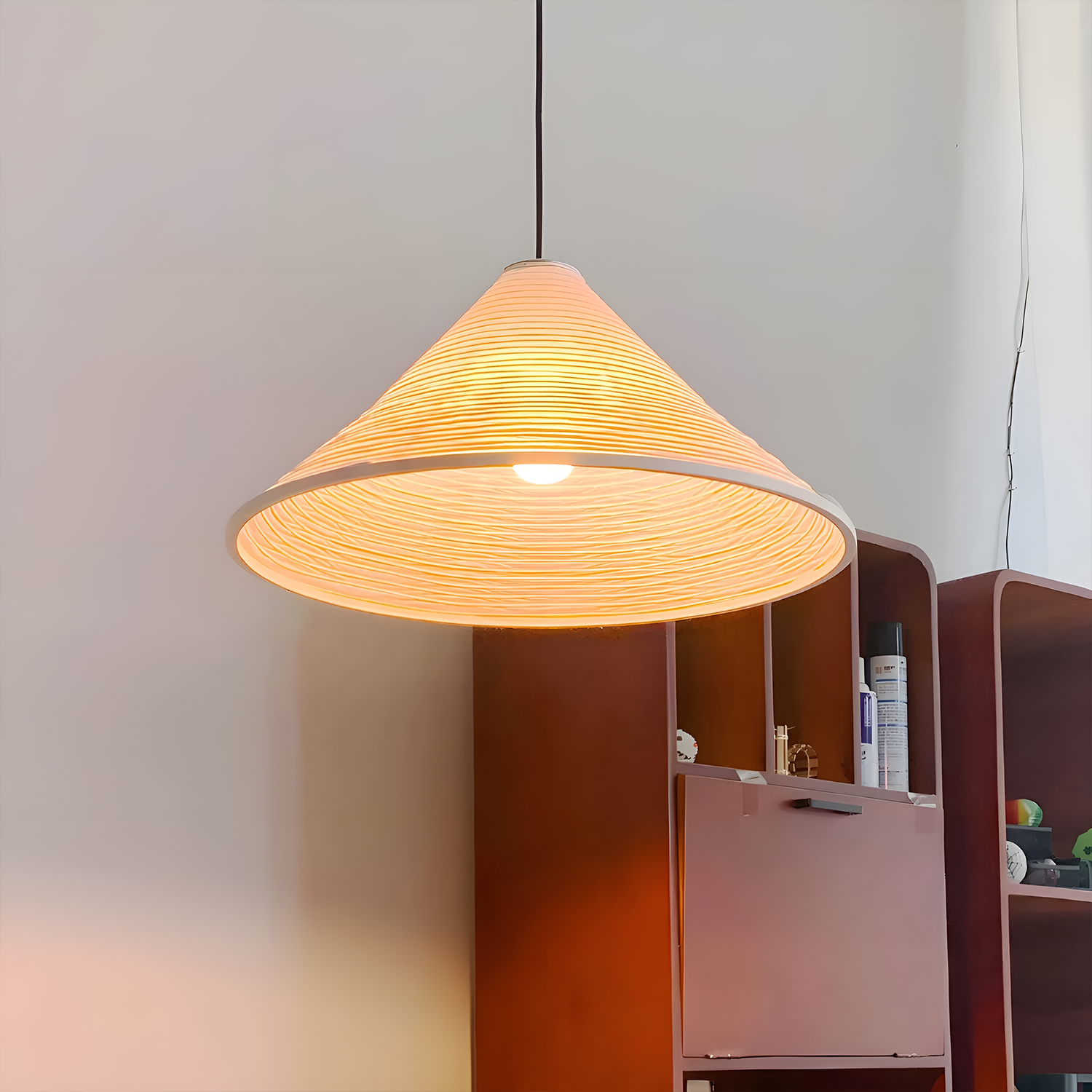 Washi Paper Pyramid Pendant Lamp