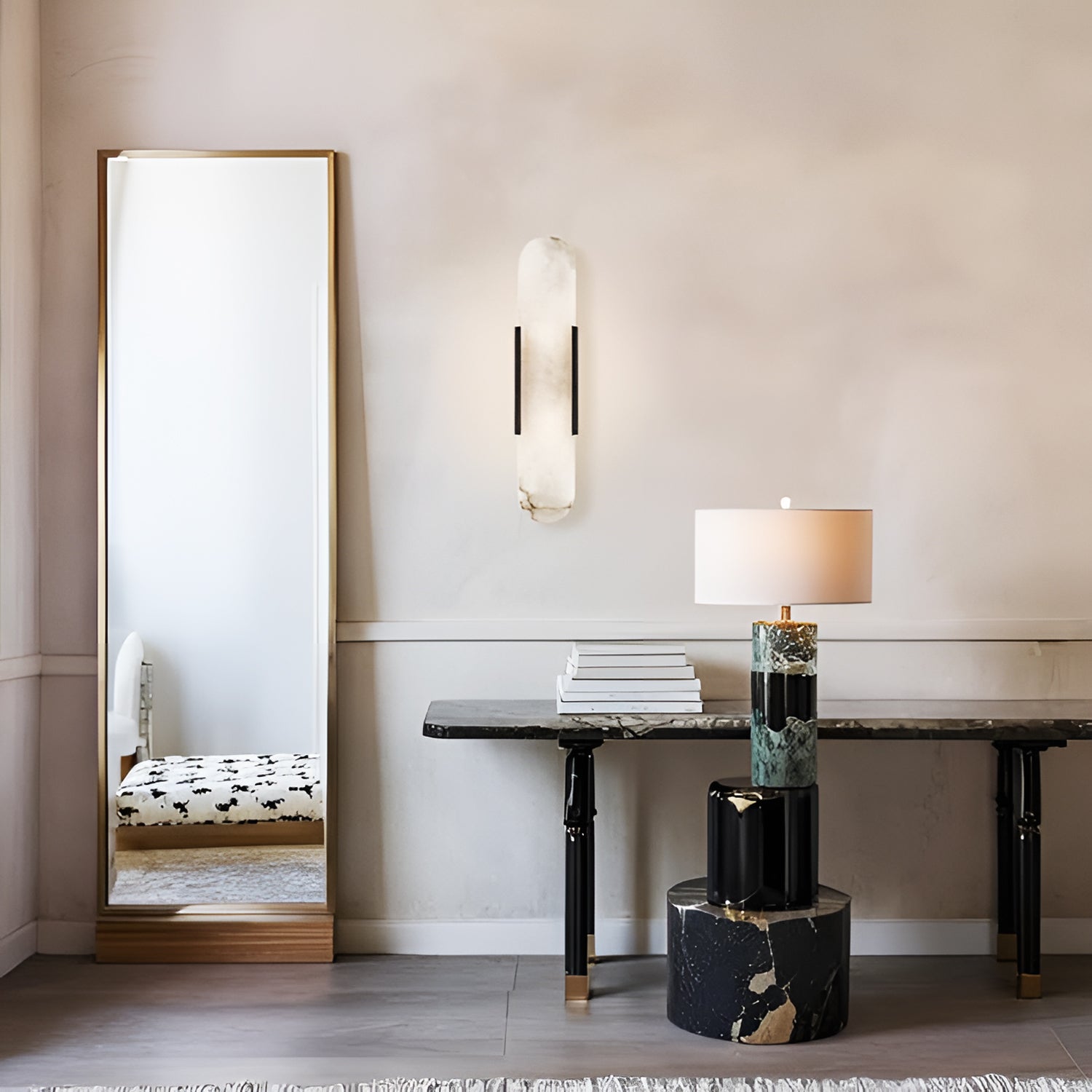 Melange Elongated Alabaster Wall Lamp