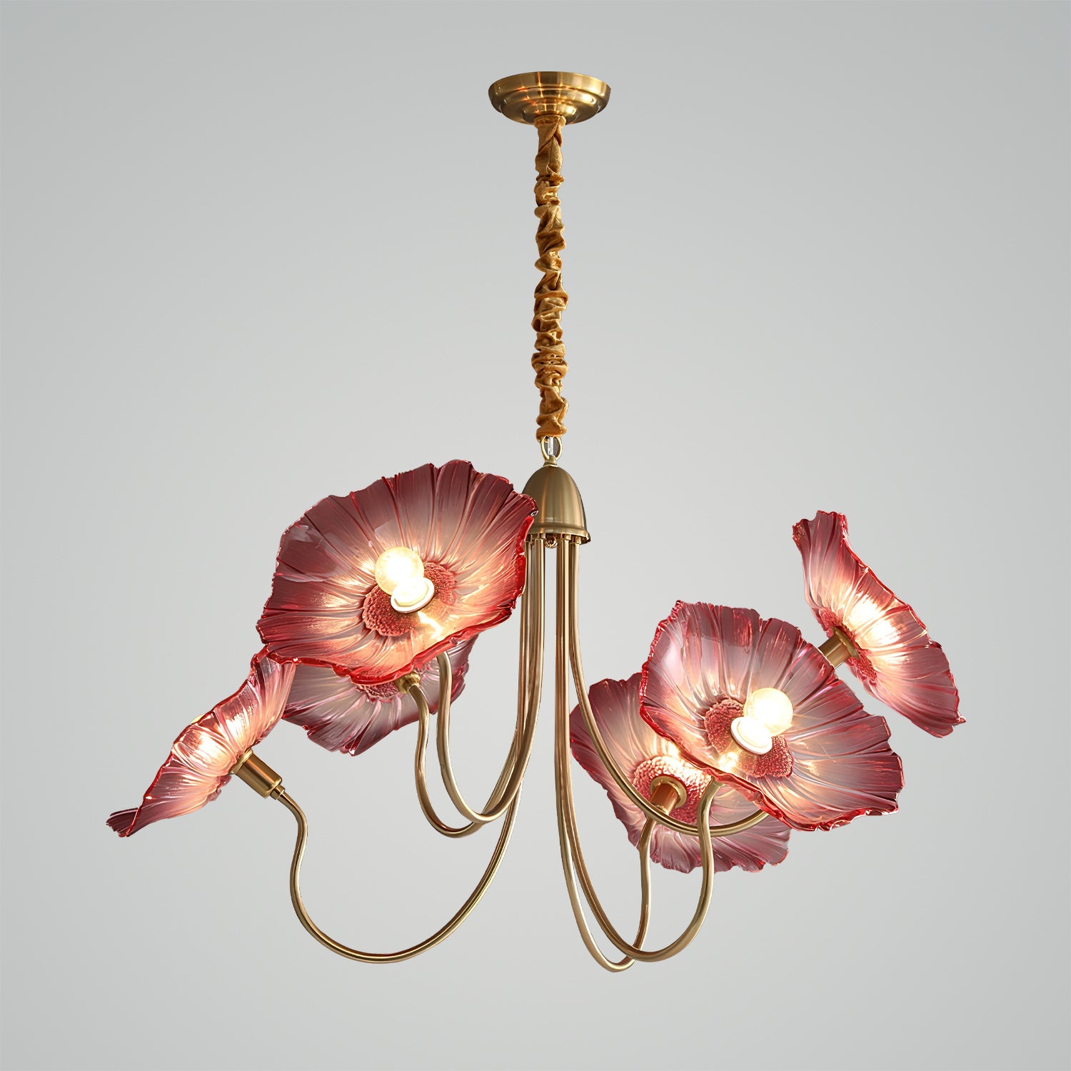 Lotus Leaf Glass Chandelier