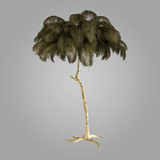 Ostrich Feather Brass Floor Lamp_LD014