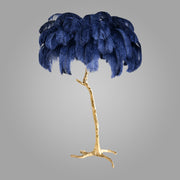 Ostrich Feather Brass Floor Lamp_LD016