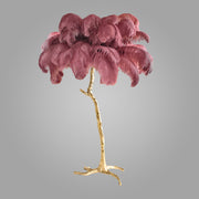 Ostrich Feather Brass Floor Lamp_LD018