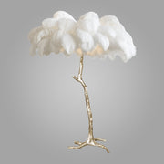 Ostrich Feather Brass Floor Lamp_LD021