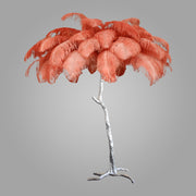 Ostrich Feather Brass Floor Lamp_LD026