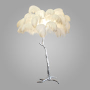 Ostrich Feather Brass Floor Lamp_LD032