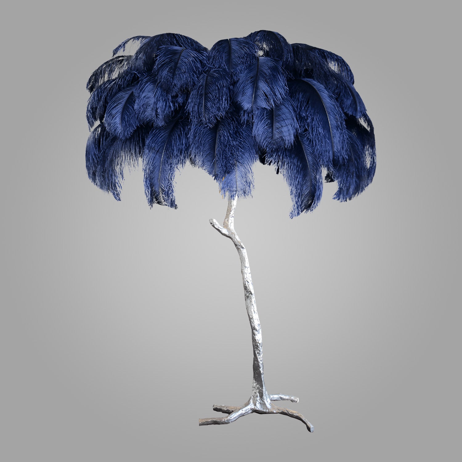 Ostrich Feather Brass Floor Lamp_LD033