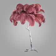 Ostrich Feather Brass Floor Lamp_LD035