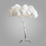 Ostrich Feather Brass Floor Lamp_LD038