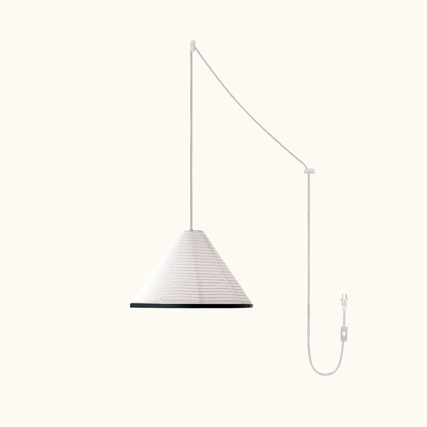 Washi Paper Pyramid Pendant Swag Lamp