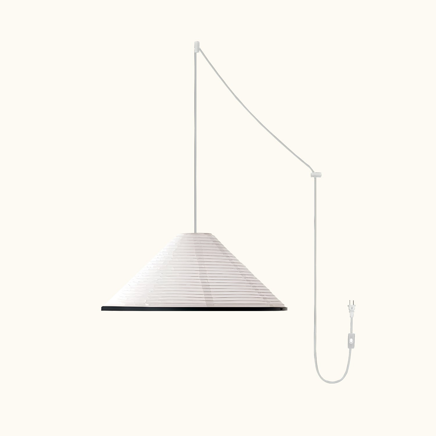 Washi Paper Pyramid Pendant Swag Lamp