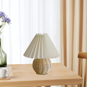 Natural Weave Pleated Table Lamp