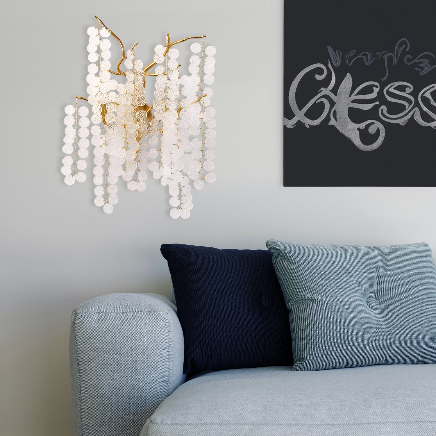 Crystal Cascade Elegance Wall Sconce