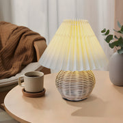 Natural Weave Pleated Table Lamp